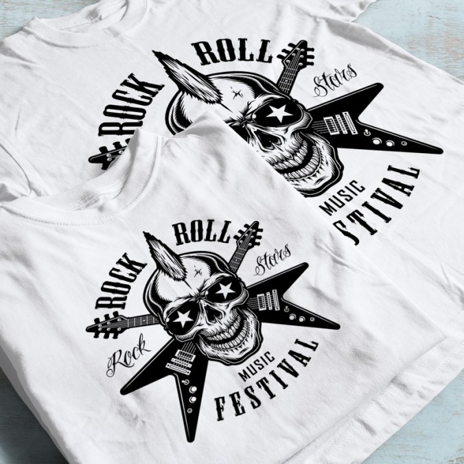 Diseños de rock para estampar online remeras