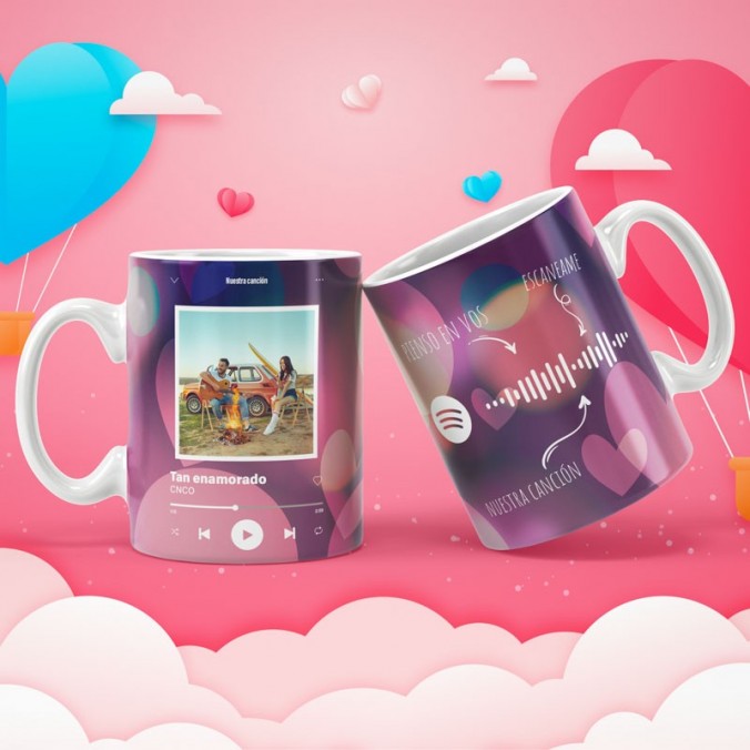 Taza personalizada con vuestra Canción Spotify