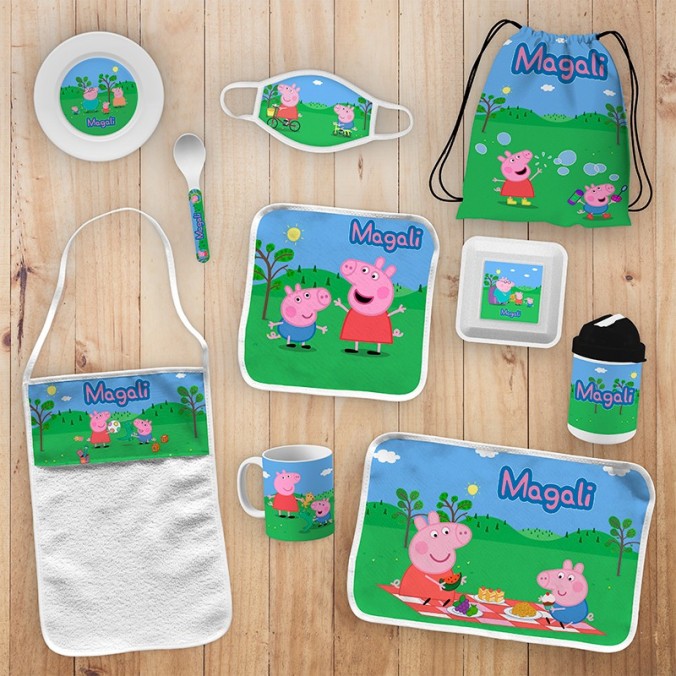 Diseños para sublimar set de jardín de Peppa Pig diseñado por Lomas Sublimado