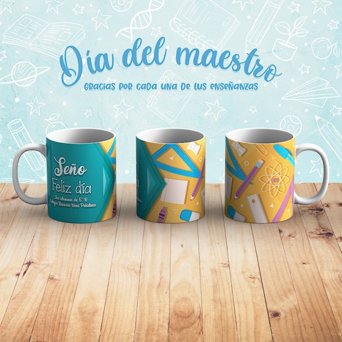 Dise Os Para Sublimar Tazas Pack D A Del Maestro Vol