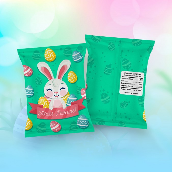 Chip bags imprimibles ¡Felices Pascuas! Diseñadas por Lomas Sublimado