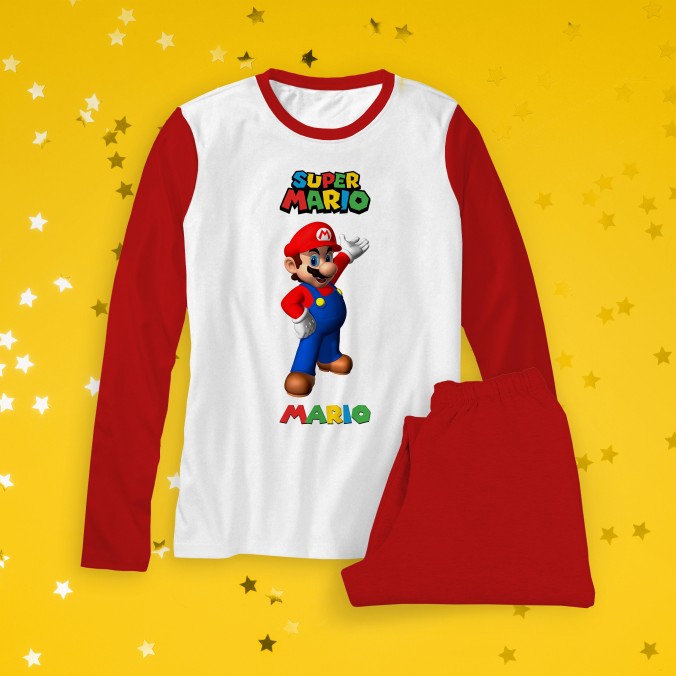 Plantillas para sublimar pijamas de Mario Bros diseñado por Lomas Sublimado