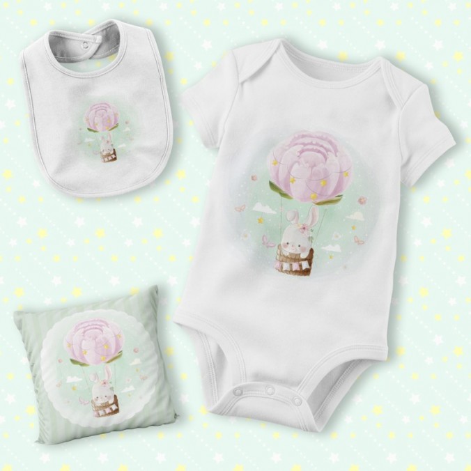 Plantillas para sublimar set de bebés con animalitos tiernos diseñado por Lomas Sublimado