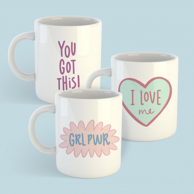 Plantillas para sublimar tazas - Positive Vibes Vol. 2 diseñado por Lomas Sublimado