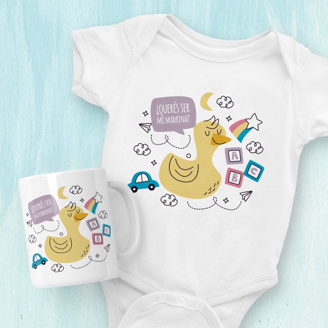 Plantillas para sublimar Bodys y tazas - Anuncio de bebé en camino Vol. 1 diseñado por Lomas Sublimado