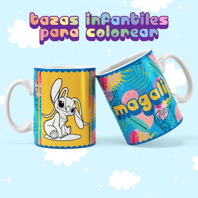 Plantillas para sublimar Tazas Pack 99 - Lilo y Stitch para colorear para colorear para colorear diseñado por Lomas Sublimado