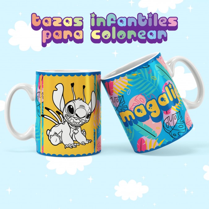 Plantillas para sublimar Tazas Pack 99 - Lilo y Stitch para colorear para colorear para colorear diseñado por Lomas Sublimado