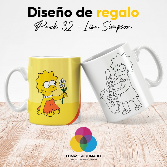 Diseño de regalo - Lisa Simpsons para colorear por Lomas Sublimado