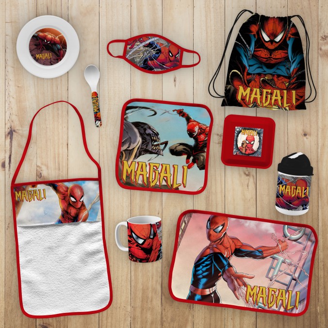Set Taza Spiderman Plastica Jardin Licencia Oficial Marvel