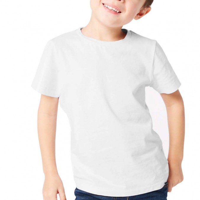 Remera de algodón para niños color blanco