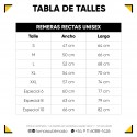 Tabla de talles de remeras lisas para sublimar de modal con envío a todo el país