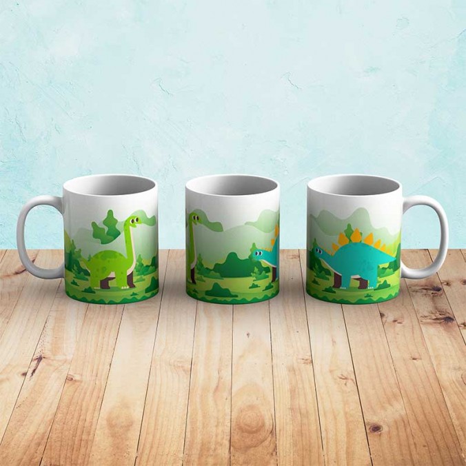 Plantillas para sublimar Tazas Pack 03 - Dinosaurios amistosos diseñado por Lomas Sublimado