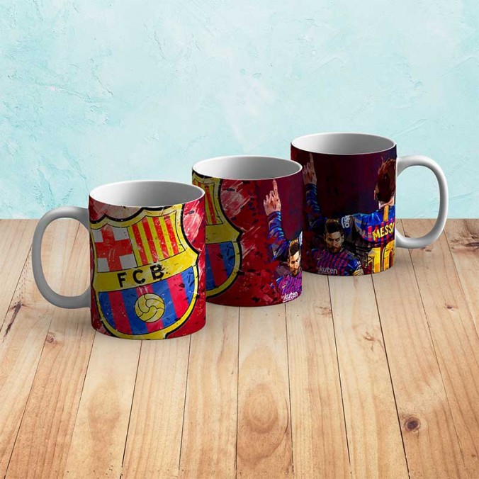 Plantillas para sublimar Tazas Pack 15 - Barcelona FC Messi diseñado por Lomas Sublimado