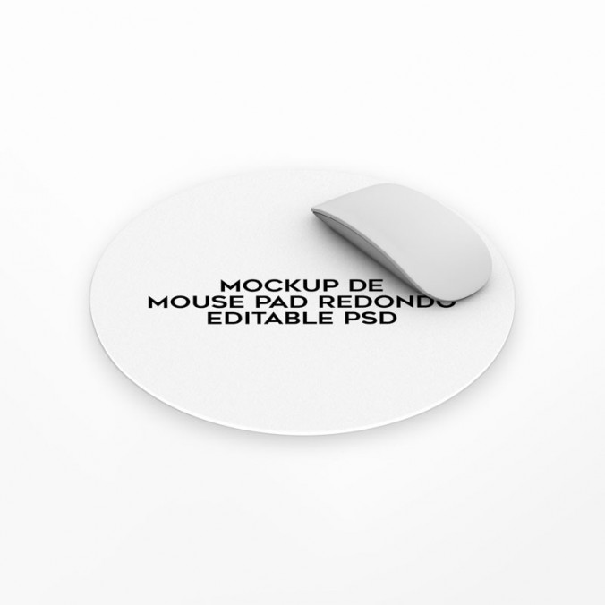 Mockup de mouse pad redondo editable en Adobe Photoshop diseñado por Lomas Sublimado