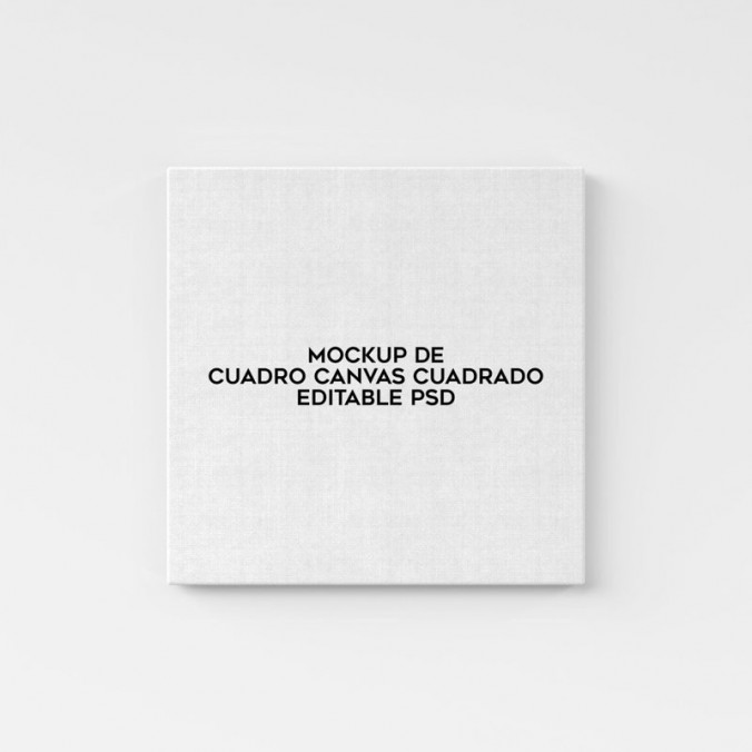 Mockup de cuadro canvas cuadrado editable en Adobe Photoshop diseñado por Lomas Sublimado